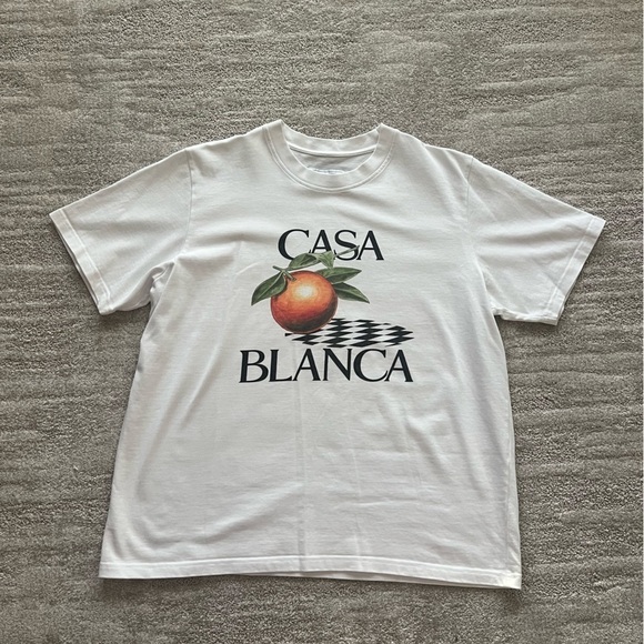 Casablanca Men's White Orange T-shirt XXL 🌟 HOST PICK 🌟 - Picture 6 of 6